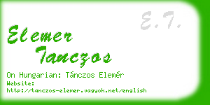 elemer tanczos business card