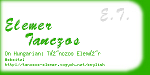 elemer tanczos business card